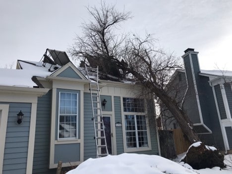 high winds cause shingle damage and water ingress