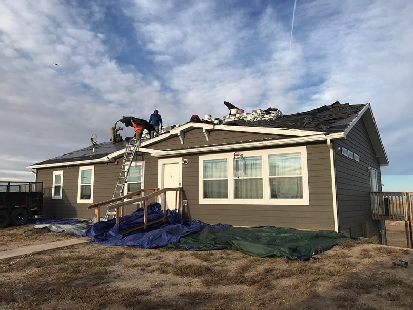 a complete re-roof after a hailstorm